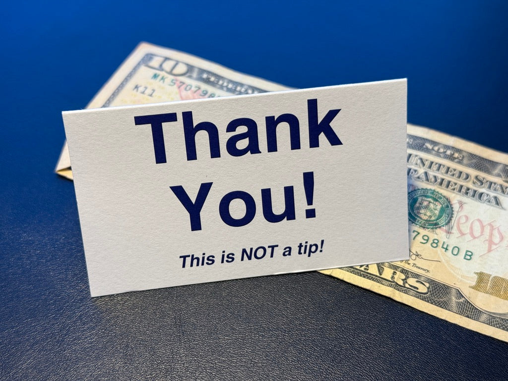 Classic "This is not a TIP" Quiz (tip cards for servers)